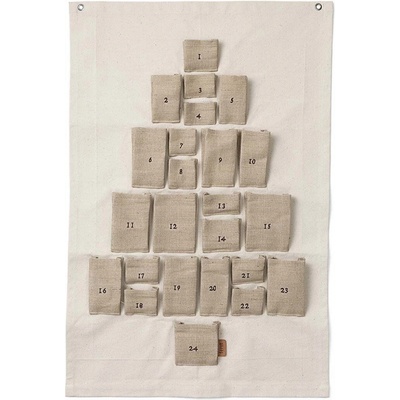 Adventný kalendár pre deti ferm LIVING Pine Christmas Calendar 1104267541 béžová ONE SIZE