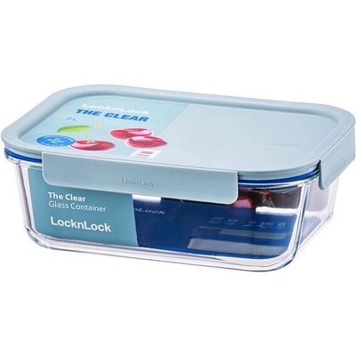 Lock & lock Dóza Clear obdélníková borosilikátové sklo mint 2 l