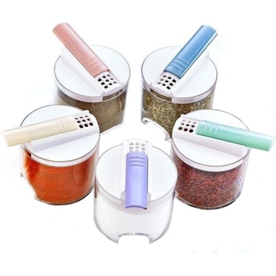 Kosova Комплект кутии за подправки Kosova 430KSV2701, 5 бр, Акрил, Практичен дизайн, Прозрачен (430KSV2701)