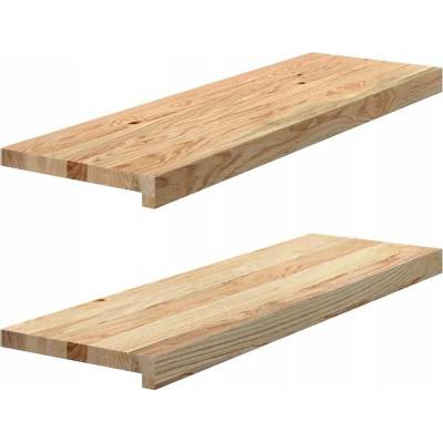 VidaXL Parapety 2 ks, světle hnědé, 80x25x2 cm, masivní dubové dřevo