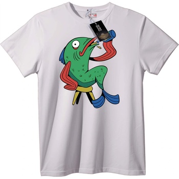 NOONEBRAND Тениска Карикатурна Риба - L, Black