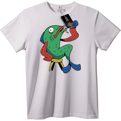 NOONEBRAND Тениска Карикатурна Риба - L, Black