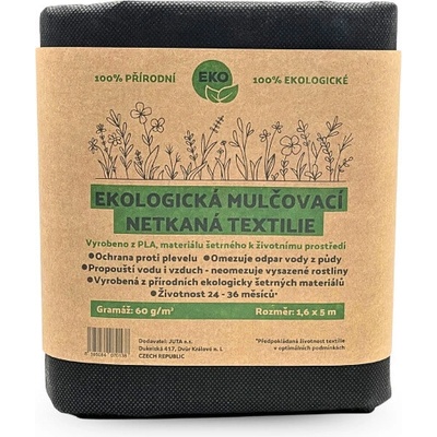 AgroBio netkaná textilie ekologická 1,6 x 5 m 60 g/m² černá