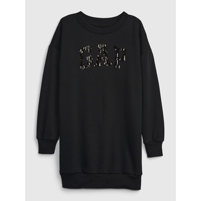 GAP 815182-01 dětské mikinové šaty s logem černá – Zboží Mobilmania