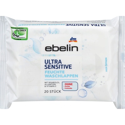 ebelin vlhčené pleťové ubrousky Ultra Sensitive 20 ks