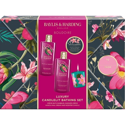 Baylis & Harding Boudoire pěna do koupele 300 ml + sprchový krém 300 ml + krém na ruce 50 ml + vonná svíčka 60 g