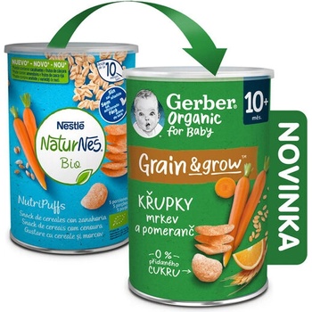 GERBER Organic chrumky s mrkvou a pomarančom 35 g
