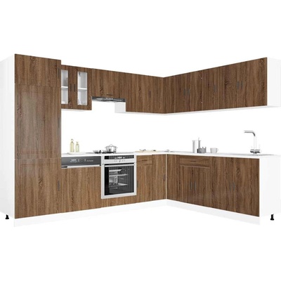 vidaXL Комплект кухненски шкафове от 14 части Porto, инженерно дърво (3314998)