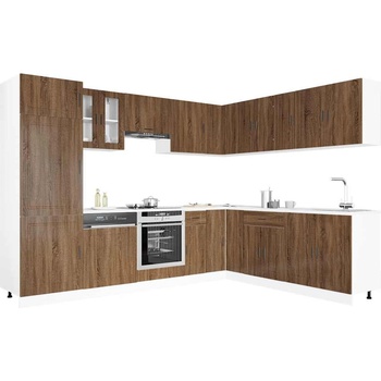 vidaXL Комплект кухненски шкафове от 14 части Porto, инженерно дърво (3314998)