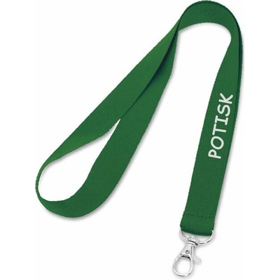 ON-DESIGN Šňůrka na krk LARIAT s potiskem Barva: středně zelená, POTISK - reklamní předměty: 500 ks, Počet potisků: 2 ks