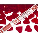 Vystreľovacie konfety červená srdce - 60 cm