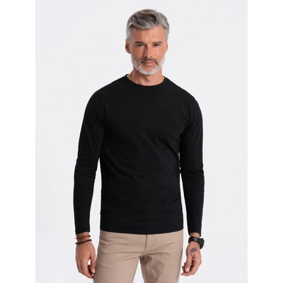 Ombre Clothing pánské tričko s dlouhým rukávem Eliwn černá