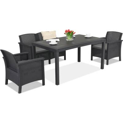 BICA Ратанови мебели Venezia Apetito 4 антрацит Bica (BCVENAP4ANT)