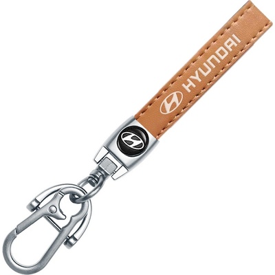 Prívesok na kľúče HYUNDAI hnedá koža