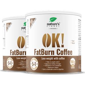 Nature’s Finest OK! FatBurn Coffee | функционално отслабващо кафе за контрол на апетита | L-карнитин + гуарана за метаболизма и енергия
