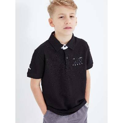 Chlapecké polo triko s výstřihem černé
