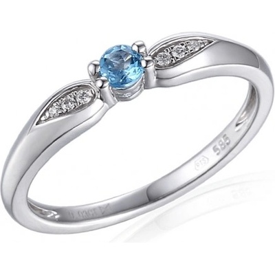 Gems zásnubní prsten Hanni bílé zlato s brilianty a modrým topazem 585 38 1 4127.1B00.0.52.HSI1.603