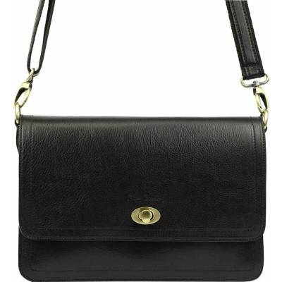 Pierre Cardin Dámska kabelka 4236 GNC AVANC Black Medium Natural Leather with Gold Felt Framing Leaflet