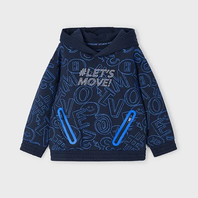 MAYORAL Суичър без цип с щампа в синьочерен цвят за мини момче Майорал