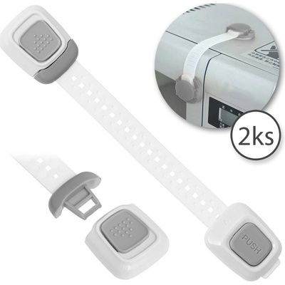 BabySafety 6316-1 poistka na skrinky nastavitelná 2 ks bielo sivá