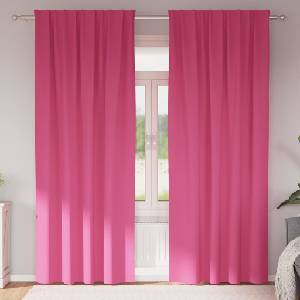 Pure Line Home Плътни завеси в цвят фуксия с комбиниран перделък, 2 бр. , 140 x 225 см