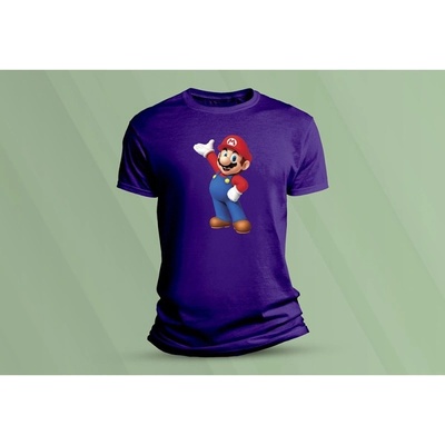 Sandratex dětské bavlněné tričko super mario 5. purpurová