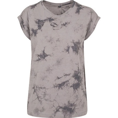 Build Your Brand Dámske batikované tričko BY055 Lightgrey Grey