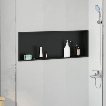 vidaXL Нишата за душ Черно 90 x 30 x 9, 5 см Неръждаема стомана (42012675)