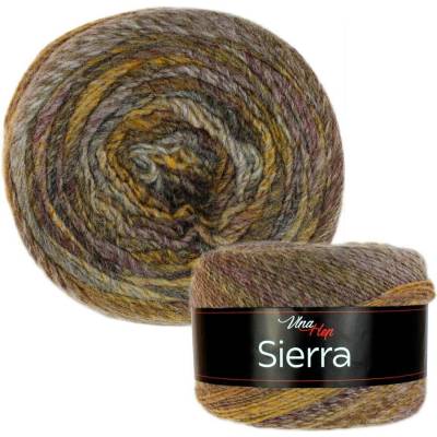 Vlna - Hep příze Sierra 7207 hnědá, hořčicová, šedá, bordó