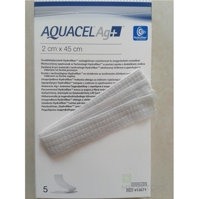 AQUACEL Ag+ krytie na rany 2 x 45 cm 5 ks