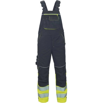 Cerva Knoxfield HI VIS DW nohavice na traky Antracit žltá