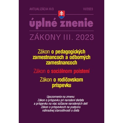 Aktualizácia III/3 2023 Sociálne poistenie