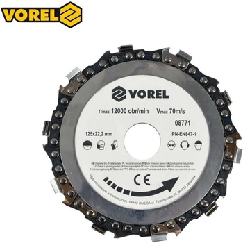 TOYA Карвинг диск за дърво с верига за ъглошлайф vorel 08771, 125 мм (euro 08771)