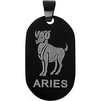 MPM Unisex ocelový černý nerezový přívěsek 6630 "beran" černý