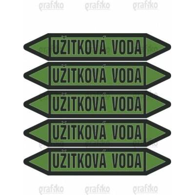 Grafiko | Užitková voda - Materiál fólie s ochrannou laminací, Rozměr aršík 5ks šipka 350x52mm