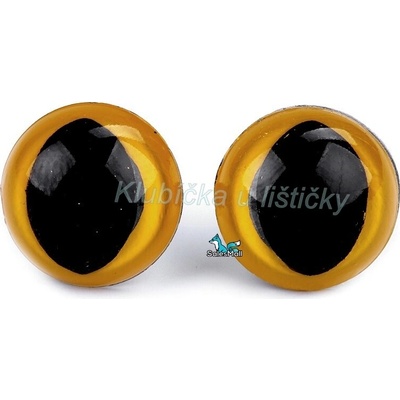 Bezpečnostní oči kočičí 14mm světlý jantar
