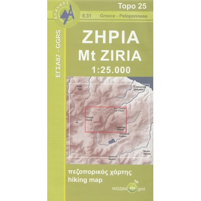 Mt. Ziria (Řecko) 1:25t, turistická mapa ANAVASI