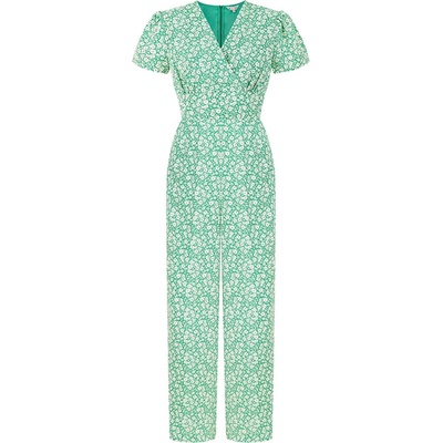 Yumi Yumi Green Ditsy Floral Wrap Jumpsuit - Green