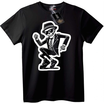 NOONEBRAND Тениска Танцуващ Скелет Костюм - 2XL, Black