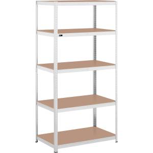 MSW Метален стелаж за съхранение - 100 x 60 x 200 cm - за 5 x 150 kg - сив MSW-STSH-28 (MSW-STSH-28)