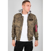 Alpha Industries MA-1 TT HOOD bunda pánska olive camo zelený maskáč