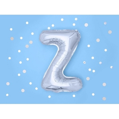 PartyDeco Fóliový balónek Mini Písmeno Z stříbrný 35 cm