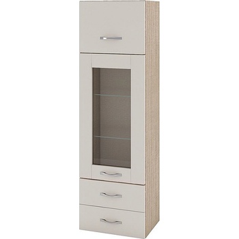 ИРИМ Колона над плот с витрина хоризонтална врата и две чекмеджета Сити МС-101 мока / сатен 40 см