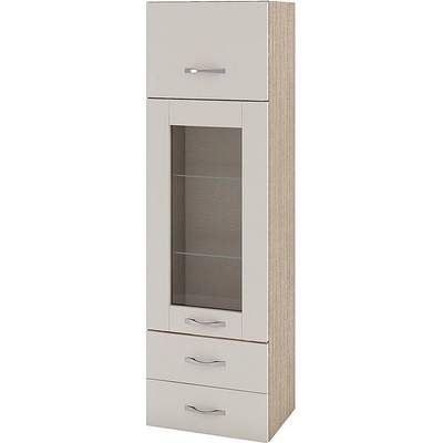 ИРИМ Колона над плот с витрина хоризонтална врата и две чекмеджета Сити МС-101 мока / сатен 40 см