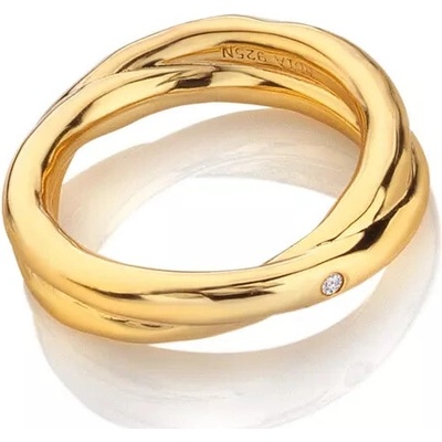 Hot Diamonds Stříbrný pozlacený prsten x Jac Jossa Soul DR292 o b