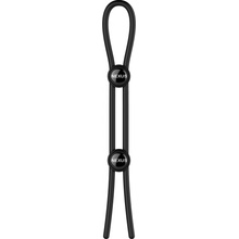 Nexus Forge Double Adjustable Lasso Silicone Cock Ring Black