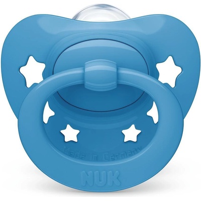 Nuk Силиконова залъгалка NUK - Signature, 18-36 месеца, Синя + кутийка за съхранение и стерилизация (10739680-Син)