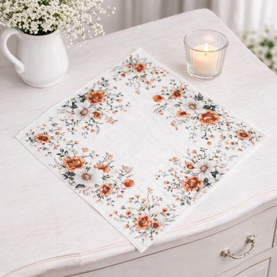 EVENIT Jemný obrúsok - prestieranie s kvietkami 6090 Polyester 35x35 cm