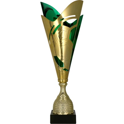 PUCHARY Pohár kovový zeleno zlatý 46 cm
