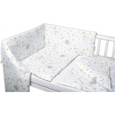 Baby Nellys 3-dílná sada mantinel s povlečením Sovičky bílá 135 x 100 cm – Hledejceny.cz